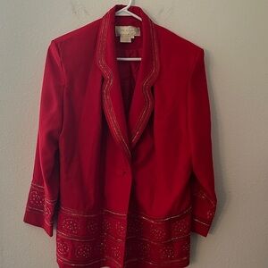 Elegant Red beaded Women's Jacket
